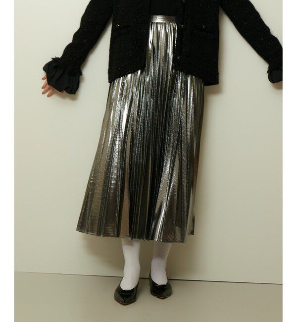 allureville「メタリック切替プリーツスカート」|スカート|