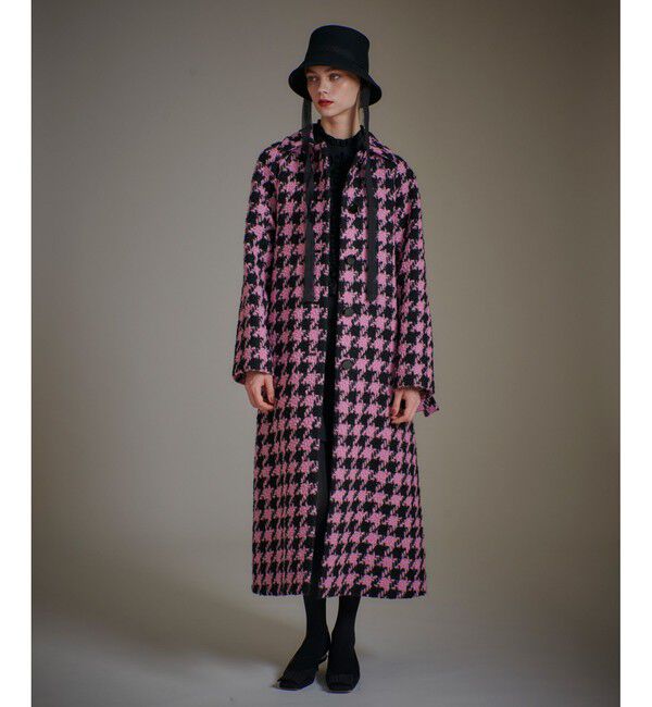 LOULOU WILLOUGHBY「【LOULOU WILLOUGHBY】ロービング千鳥ロングコート」|ダッフルコート|