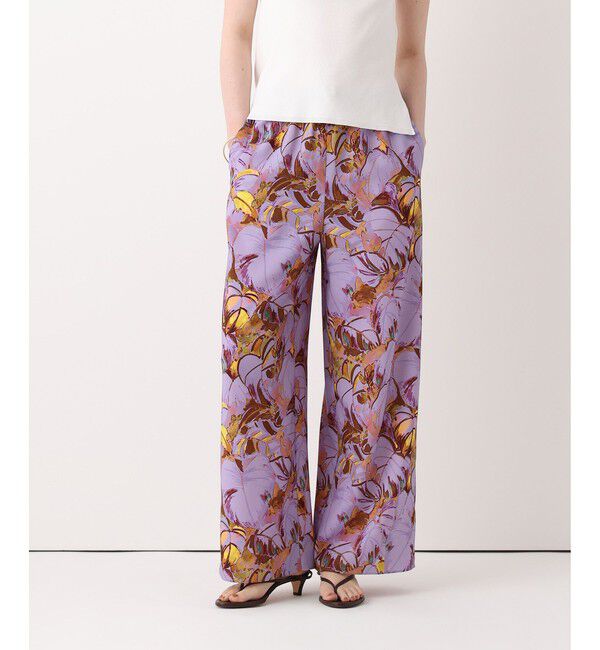 allureville「ボタニカルプリントパンツ」|チノ|パープル