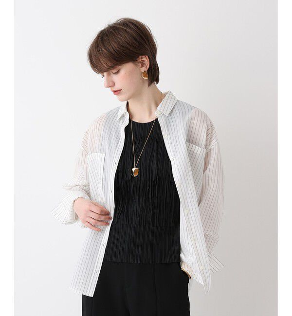 allureville「ストライプシアーシャツ」|シャツ・ブラウス|