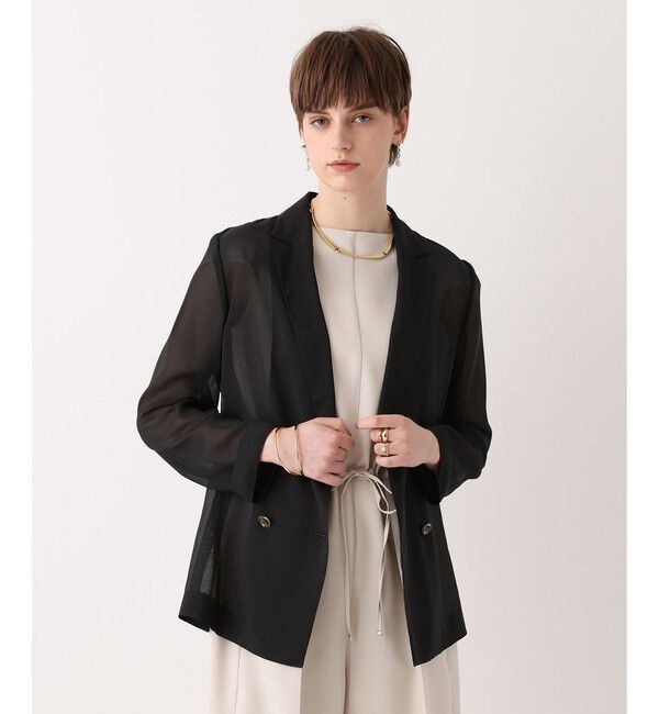 allureville「ワルツシアーオーガンジャケット」|テーラードジャケット|