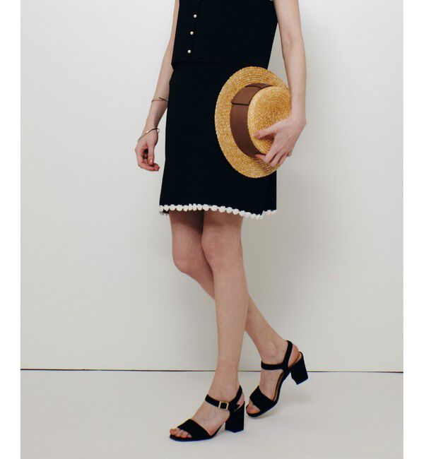 LOULOU WILLOUGHBY「【LOULOU WILLOUGHBY】クロッシェフラワーミニスカート」|スカート|ブラック系