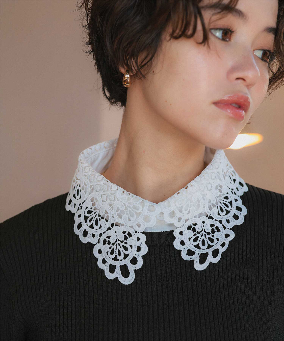 titivate「襟付きボリュームスカートニットワンピース」|ワンピース|