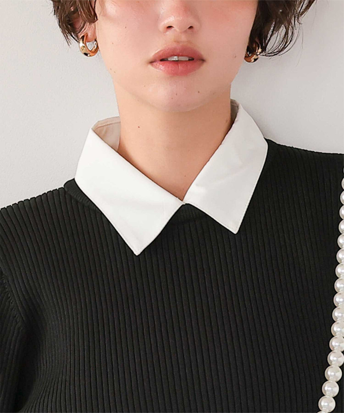 titivate「襟付きボリュームスカートニットワンピース」|ワンピース|