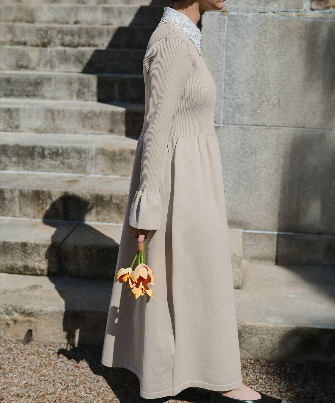 titivate「襟付きボリュームスカートニットワンピース」|ワンピース|