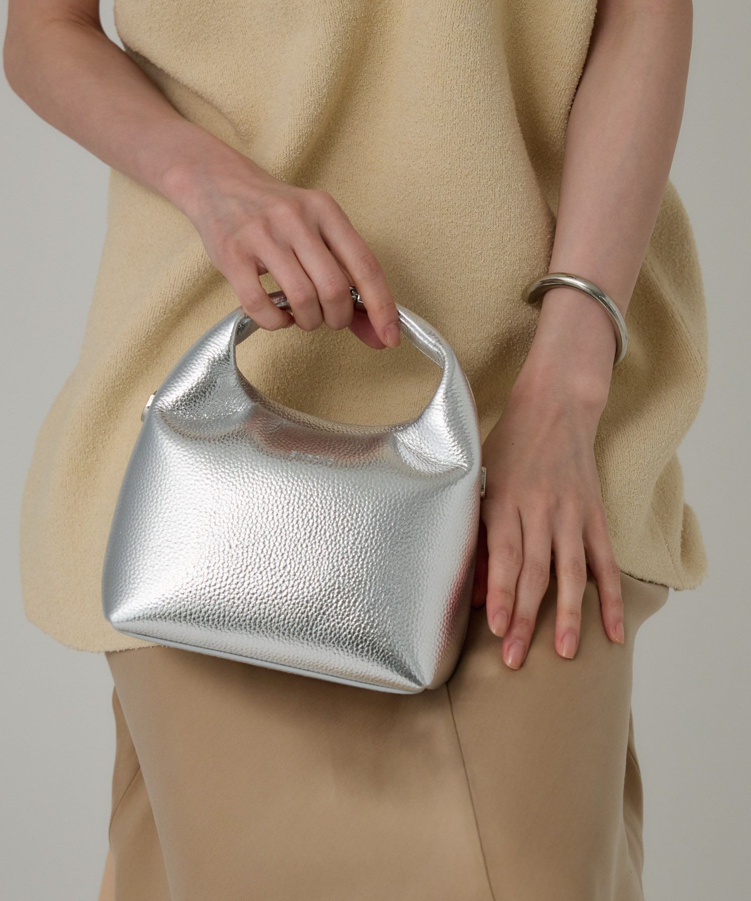  「【SINBONO】ワンハンドルショルダー」|ハンドバッグ|シルバー