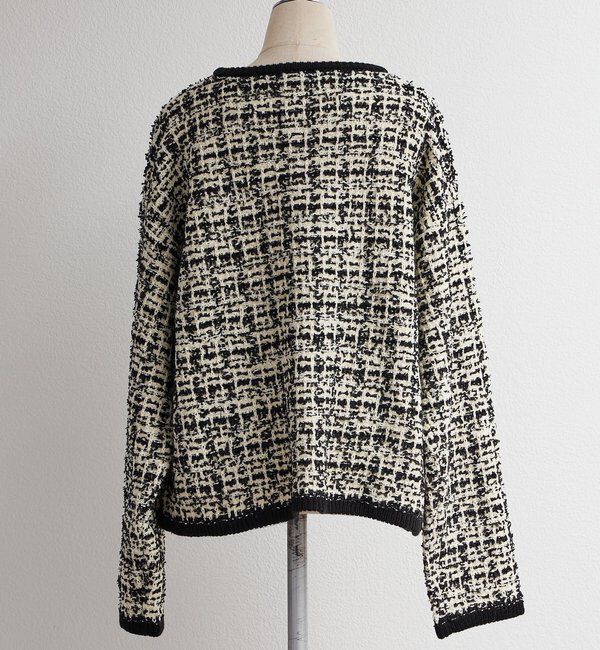  「ツィードライクニットカーディガン」|カーディガン|