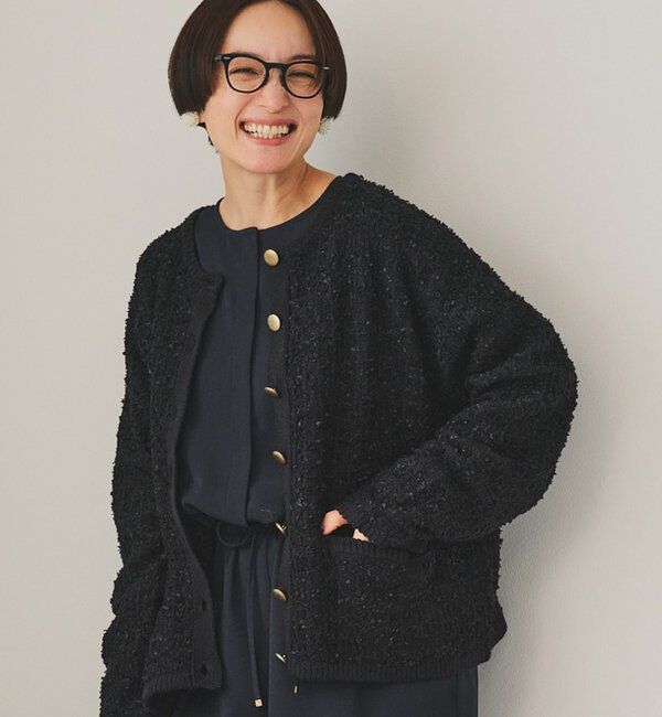  「ツィードライクニットカーディガン」|カーディガン|