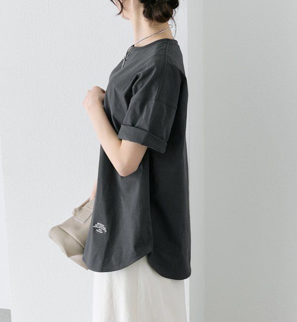  「【汗ジミ防止加工】ワンポイントロゴ刺繍Tシャツ」|Tシャツ・カットソー|