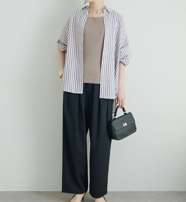  「麻レーヨンストライプシャツ」|シャツ・ブラウス|