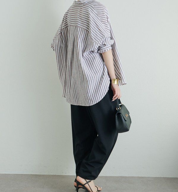  「麻レーヨンストライプシャツ」|シャツ・ブラウス|