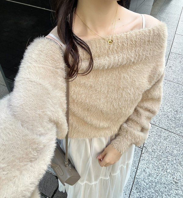  「後ろリボン2wayニットSETワンピ」|ワンピース|