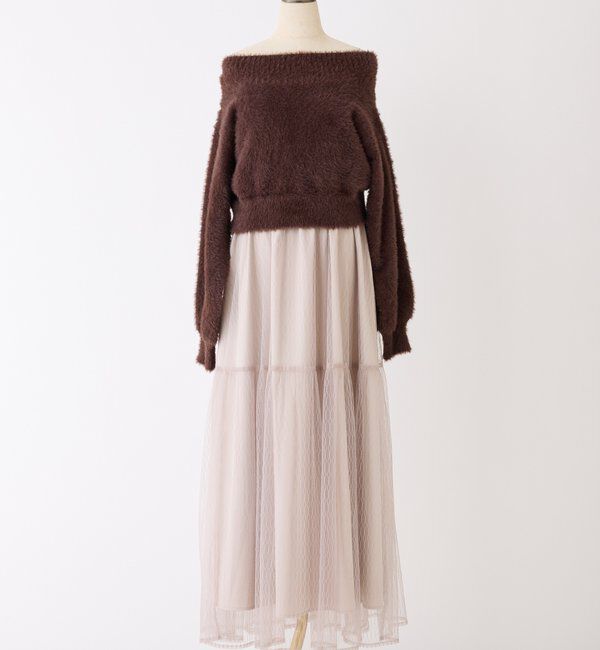  「後ろリボン2wayニットSETワンピ」|ワンピース|