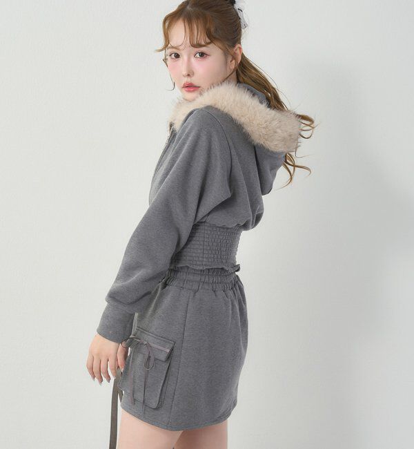  「【セットアップ可能】カットミニスカート」|スカート|