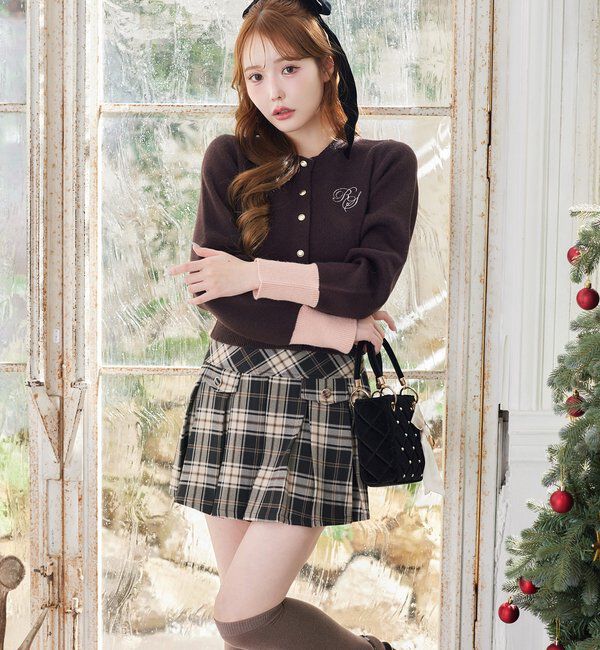  「配色袖刺繍入りカーデ」|ニット・セーター|