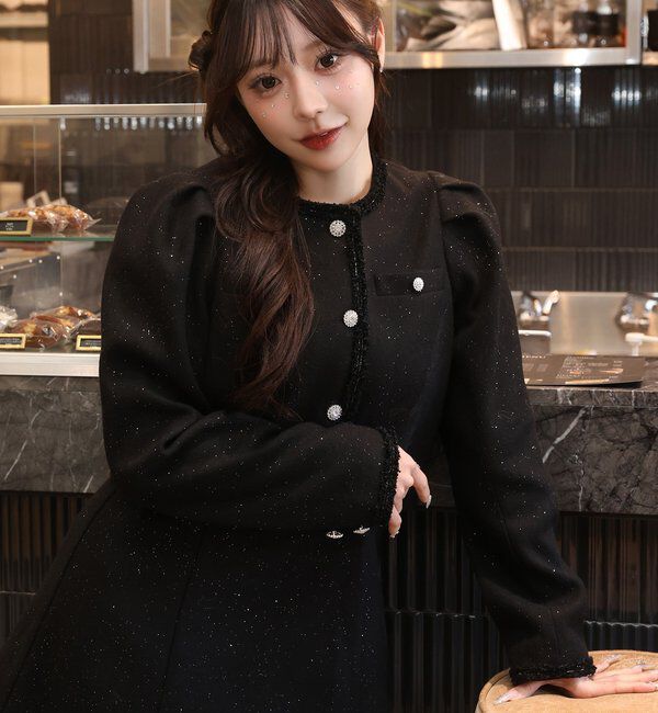  「キラキラノーカラージャケット」|テーラードジャケット|