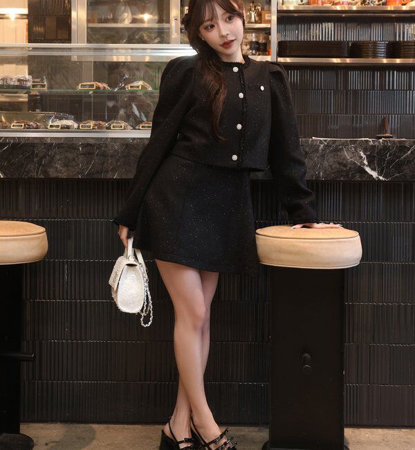  「キラキラノーカラージャケット」|テーラードジャケット|