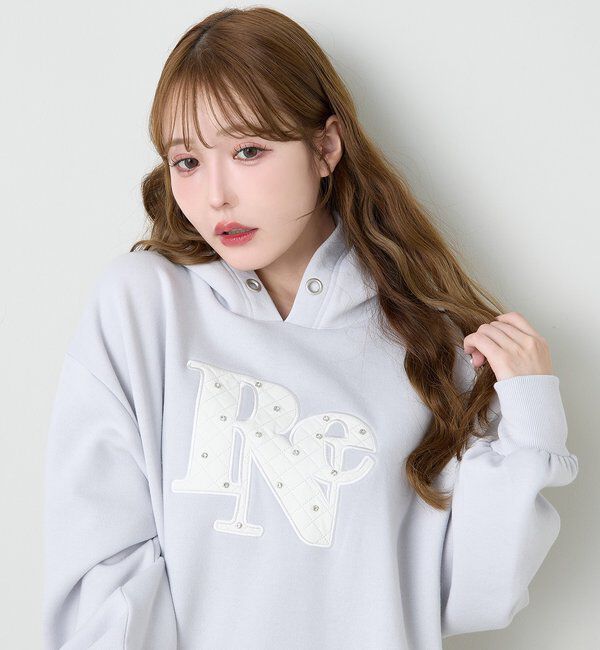  「キルティングロゴゆるパーカー」|プルオーバー|