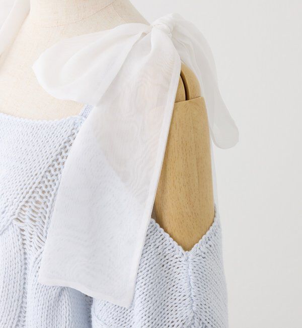  「ミルキーパレットニットミニワンピ／肩リボン取り外し可」|ワンピース|