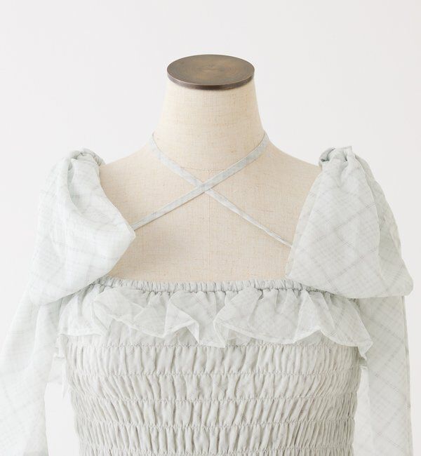  「【SMサイズ展開あり】肩リボンシャーリングキャミワンピ」|ワンピース|