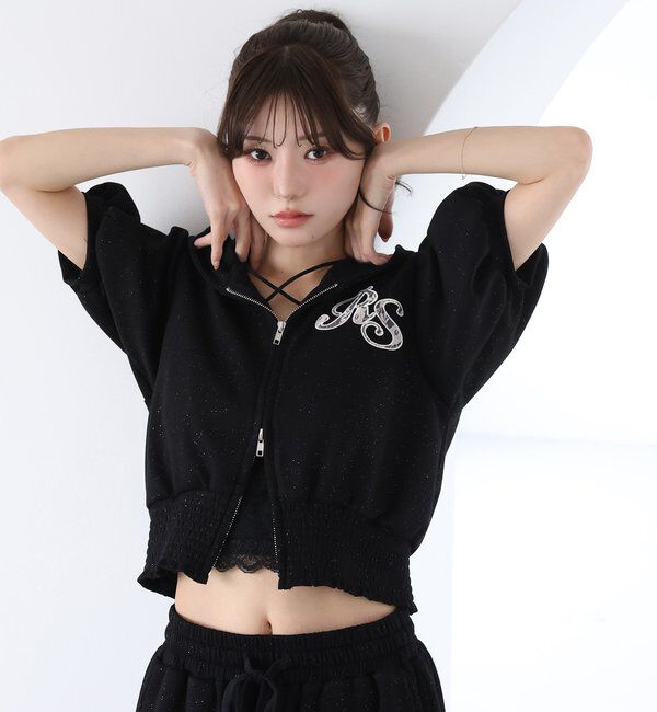  「【セットアップ可能】バックロゴ刺繍サイドカットラメスウェットパンツ」|その他|