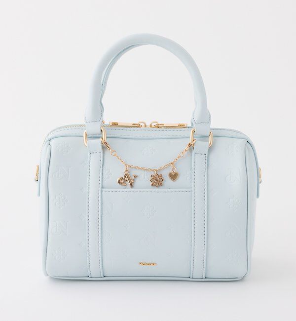  「オリジナルエンボスミニボストンバッグ」|ショルダー・メッセンジャー|サックスブルー