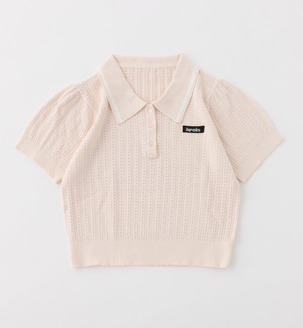  「アイレット配色襟ポロシャツ」|ニット・セーター|