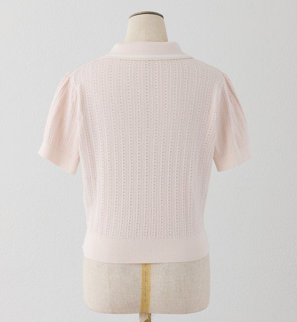  「アイレット配色襟ポロシャツ」|ニット・セーター|