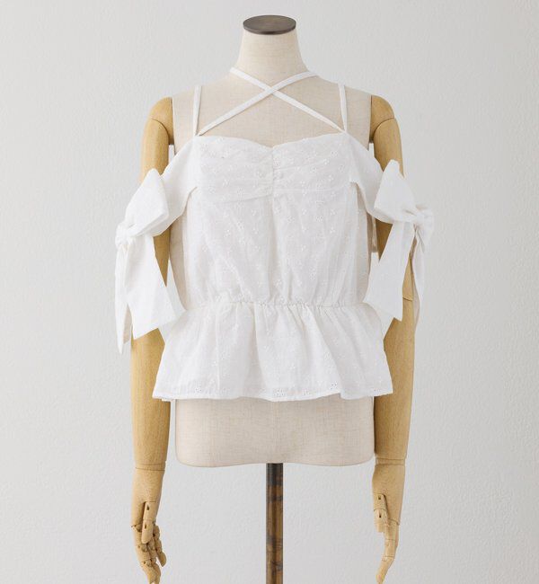 「サイドリボンオフショルブラウス」|シャツ・ブラウス|