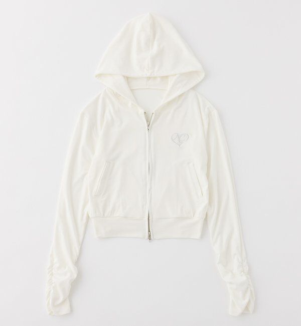  「【UVカット】ロゴ刺繍パーカー」|プルオーバー|オフホワイト