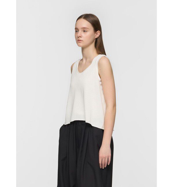 mizuiro ind「mizuiro ind Uネックショートベスト」|ベスト・ジレ|