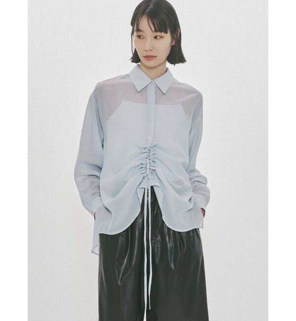 MIDIUMISOLID「MIDIUMISOLID for Ladies ドローストリングシャツ」|シャツ・ブラウス|サックス