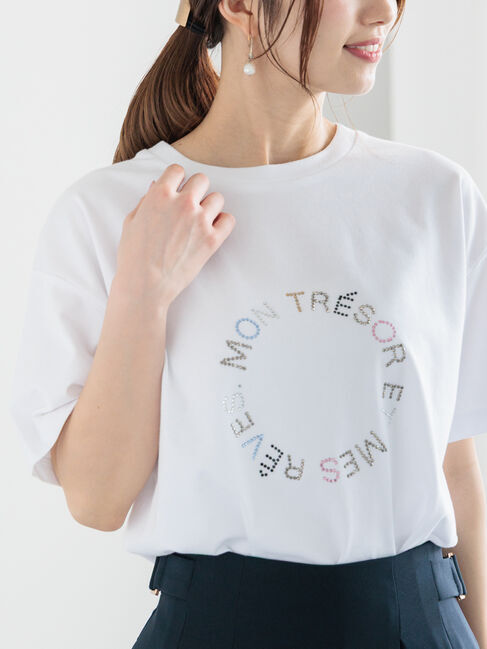 Te chichi「ラインストーンサークルロゴTシャツ」|Tシャツ・カットソー|オフホワイト