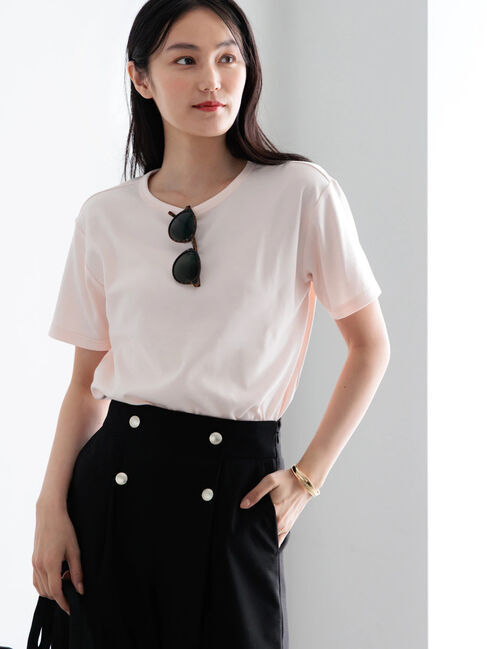 Te chichi「【調温】ミニマルネックTシャツ」|Tシャツ・カットソー|ピンク