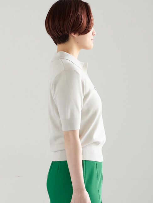 Te chichi「【調温】ハーフスリーブニットポロ」|ニット・セーター|