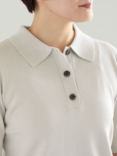 Te chichi「【調温】ハーフスリーブニットポロ」|ニット・セーター|