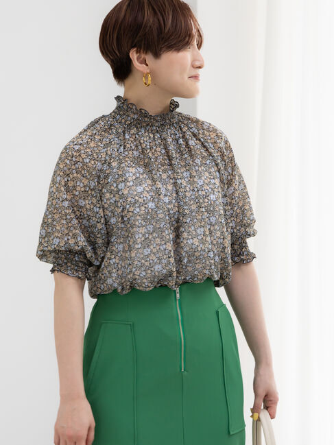 Te chichi「パターンアソートシャーリングブラウス」|シャツ・ブラウス|ブラック