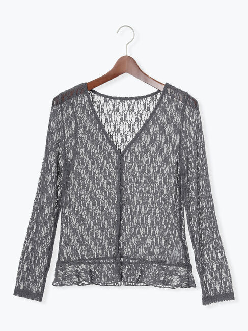 Te chichi「カットレースVネックカーディガン」|カーディガン|