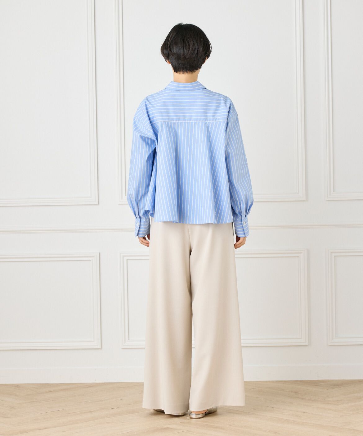 INED「《大きいサイズ》バックフレアシャツ」|シャツ・ブラウス|