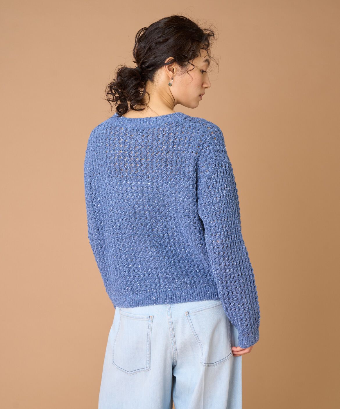 INED「《大きいサイズ》スパンコールニット」|ニット・セーター|