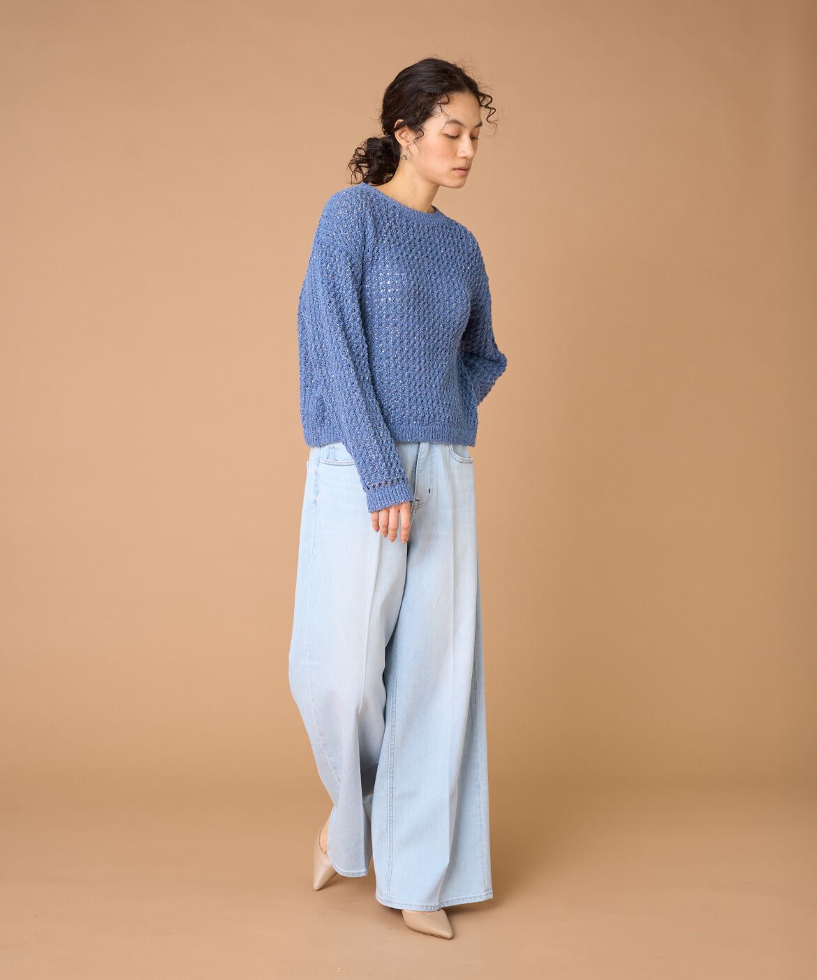 INED「《大きいサイズ》スパンコールニット」|ニット・セーター|