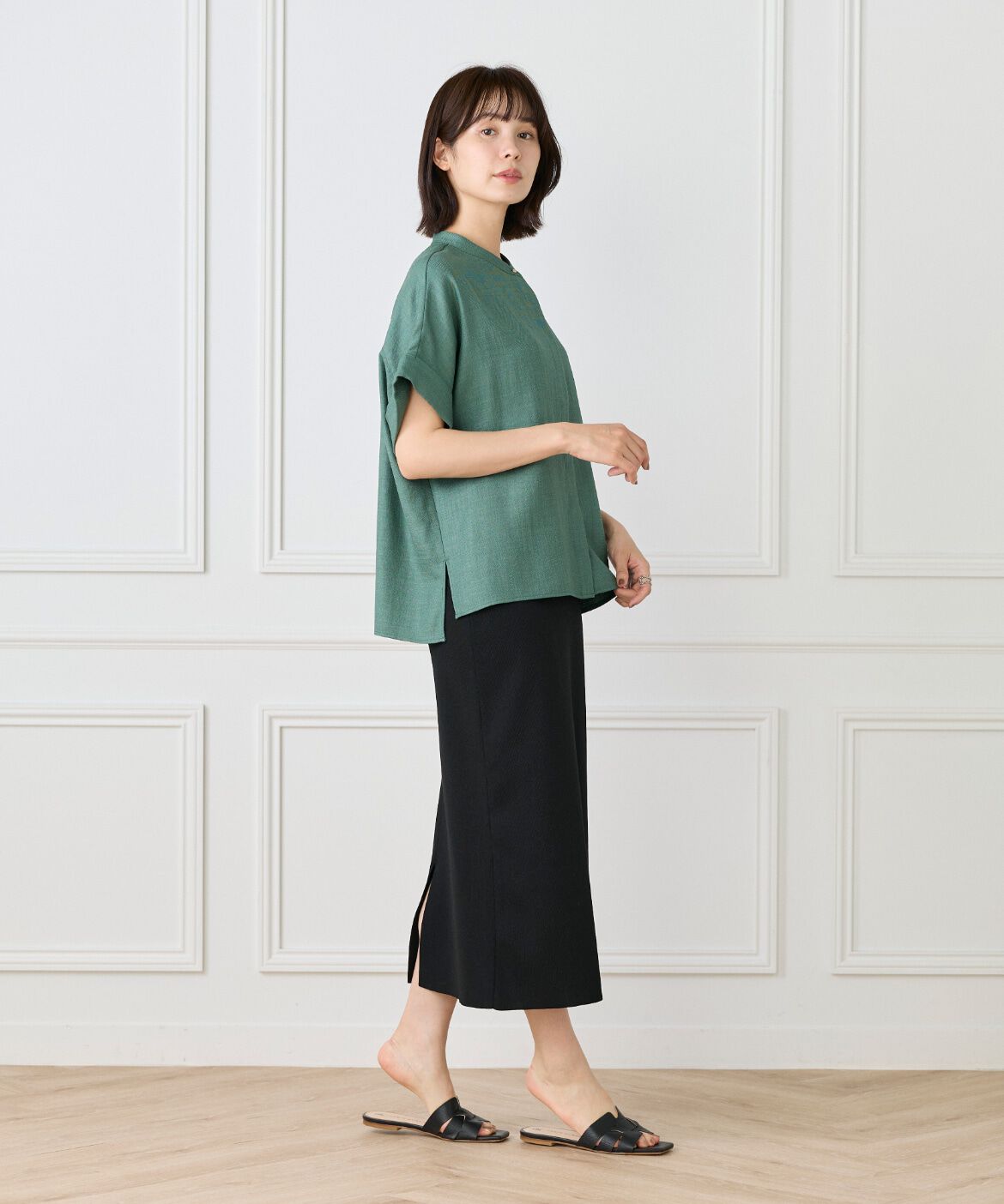 7-IDconcept.「麻調ワイドスリーブブラウス」|シャツ・ブラウス|