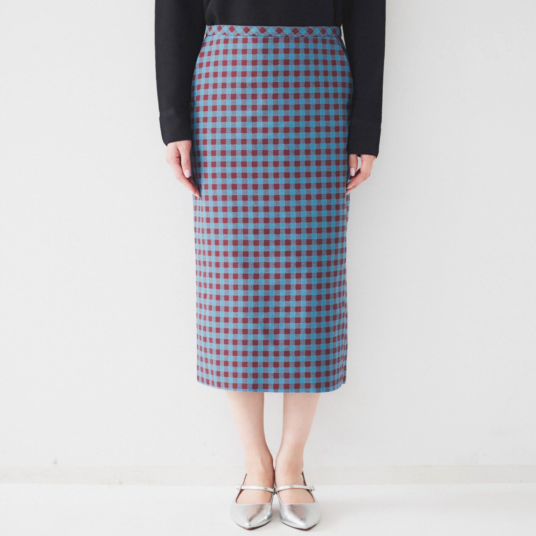 UNTITLED「【セットアップ可能】ギンガムチェック ペンシルスカート」|スカート|