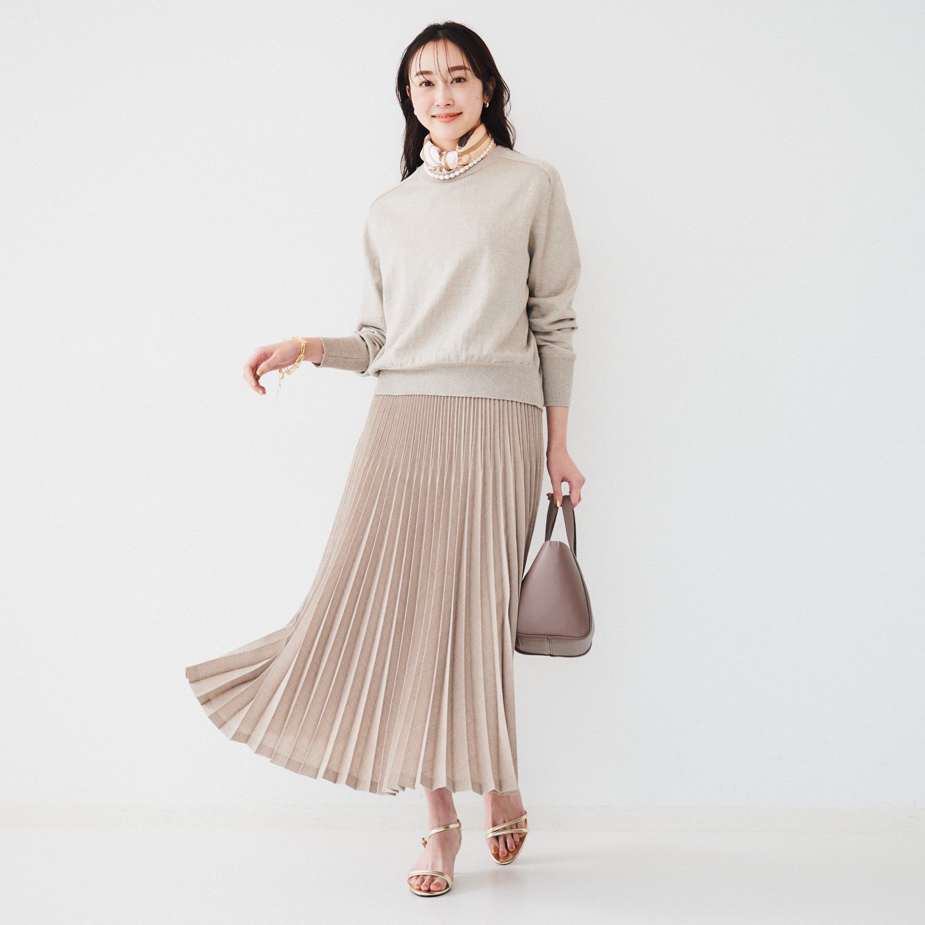 UNTITLED「【アンサンブル可能/洗える】リネン混ベーシックニット」|ニット・セーター|