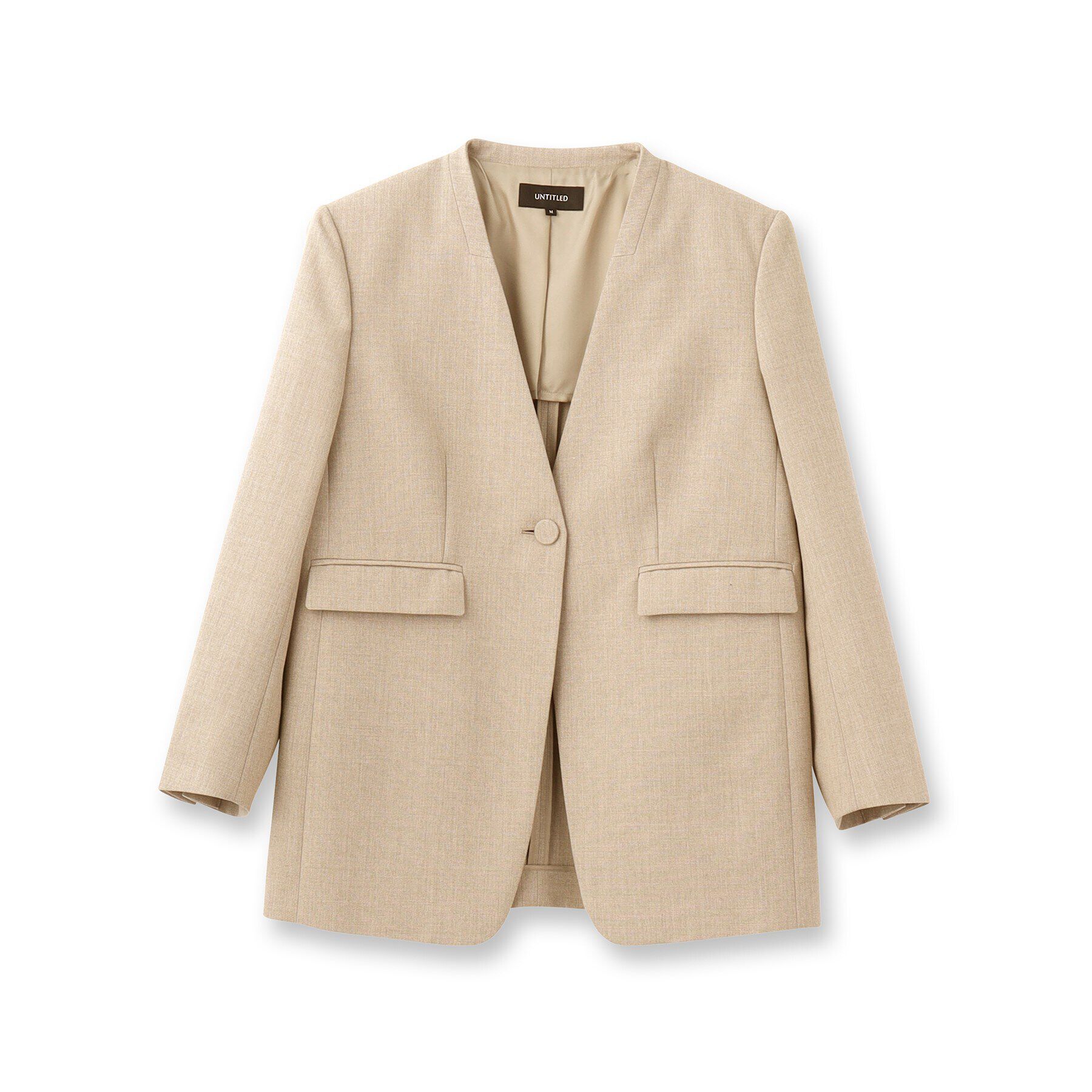 UNTITLED「【セットアップ可能】リネンライクキャンバス カラーレスジャケット」|ノーカラージャケット|