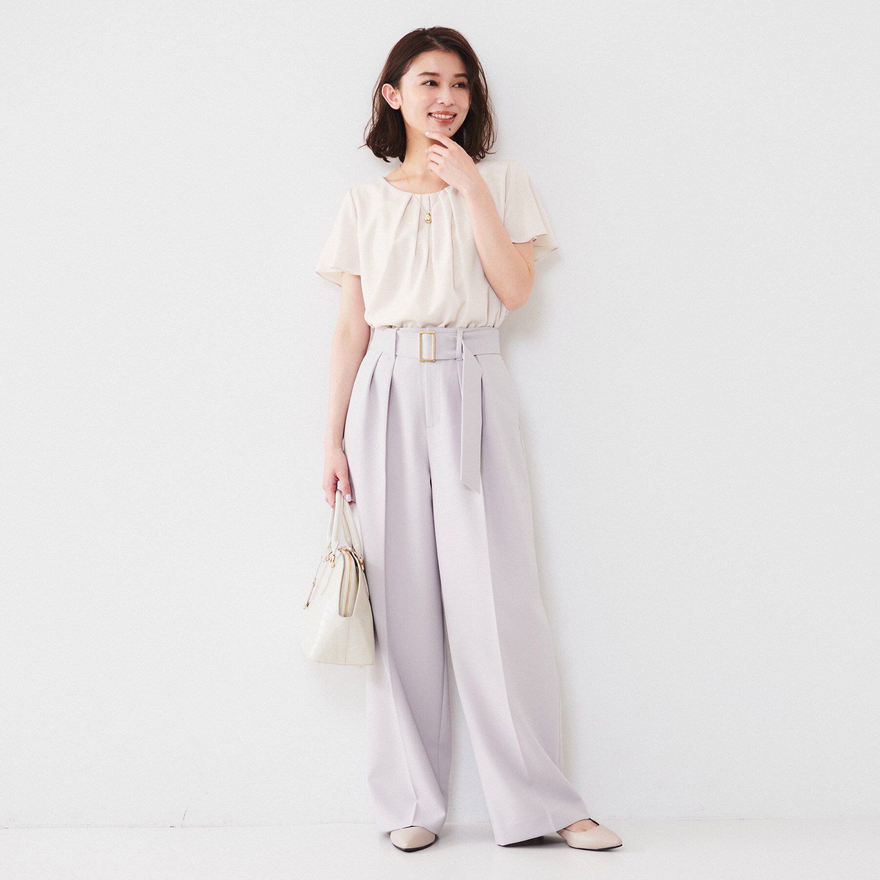 UNTITLED「【通勤/二の腕カバー】タックデザインブラウス」|シャツ・ブラウス|