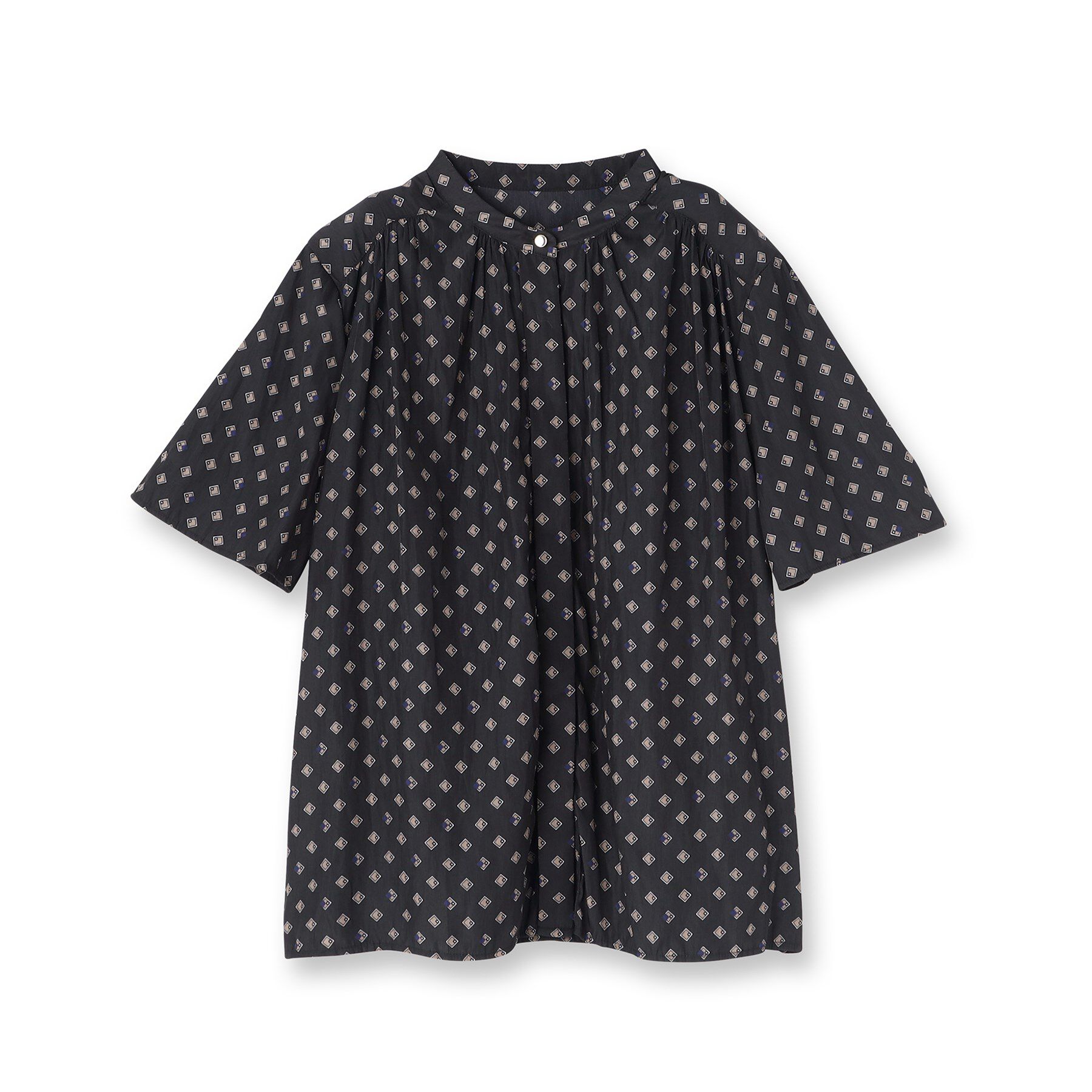 UNTITLED「【セットアップ可/リラクシー/通勤】スクエアジオメ柄ブラウス」|シャツ・ブラウス|