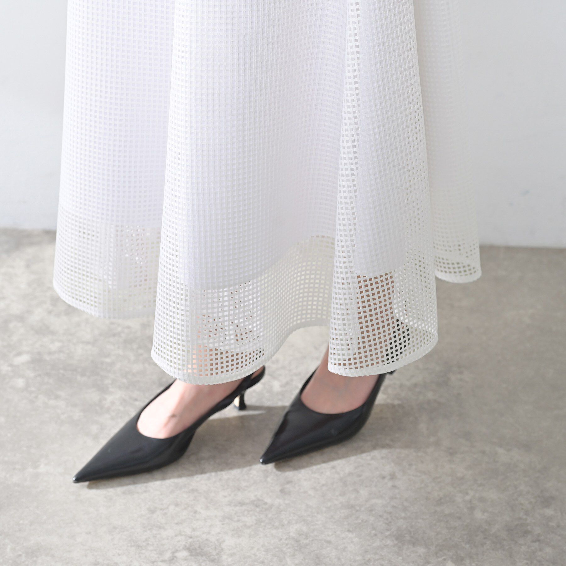 UNTITLED「【古畑星夏さん着用/洗える/後ろウエストゴム】スクエアメッシュスカート」|スカート|