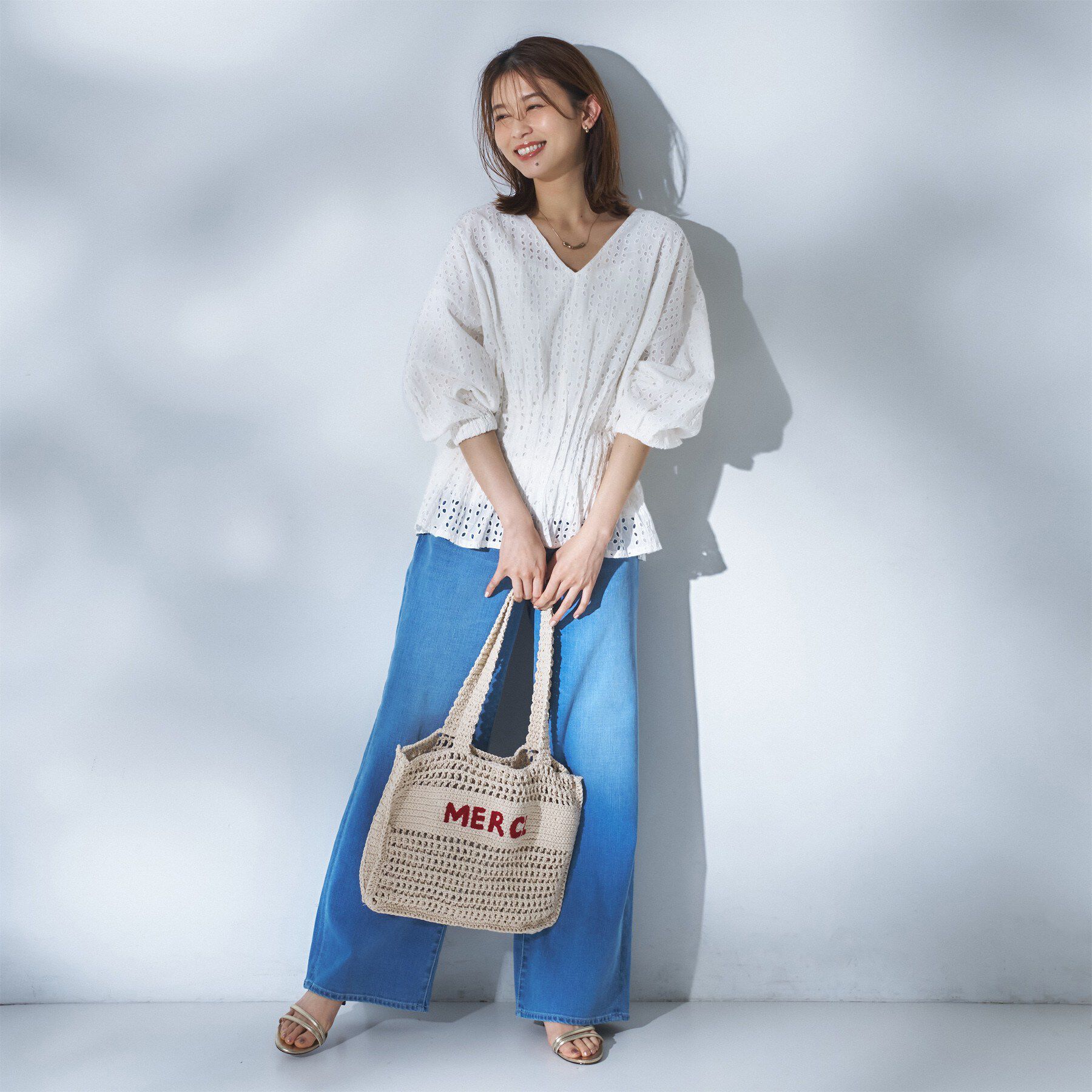 UNTITLED「【Audrey and John Wad】ウエストシャーリングブラウス」|シャツ・ブラウス|