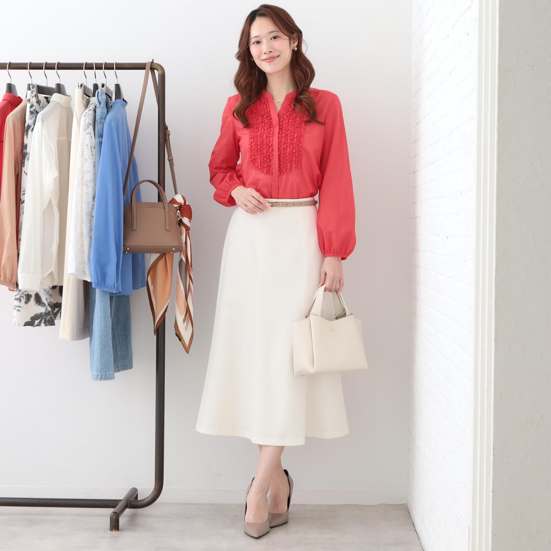 COUP DE CHANCE「【手洗い可/きれいめ】シアーローンフリルブラウス」|シャツ・ブラウス|